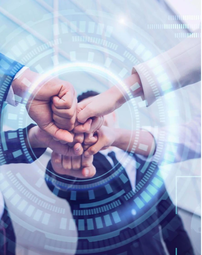 Team joining hands
